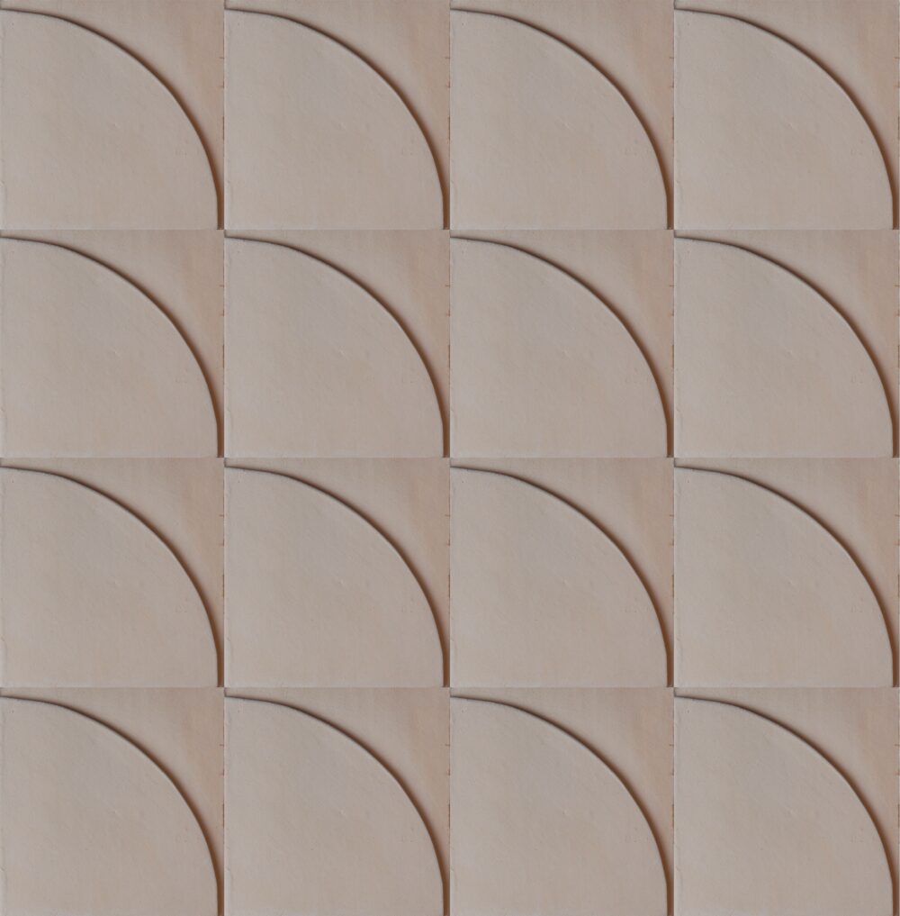 Raw Pink Relief Handmade Ceramic Tile