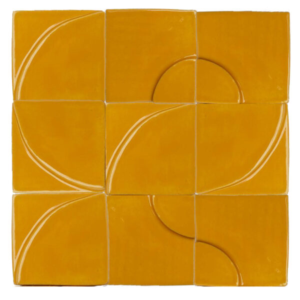 Sunshine Yellow Glaze Handmade Ceramic Tile