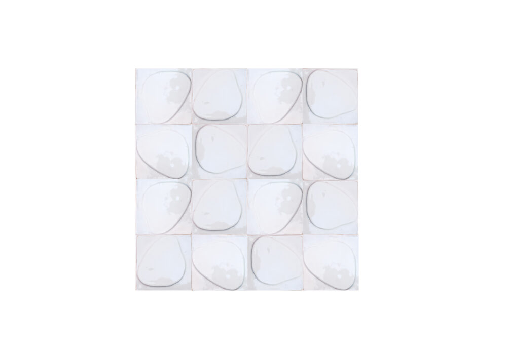 Smooth White Handmade Relief Ceramic Tile