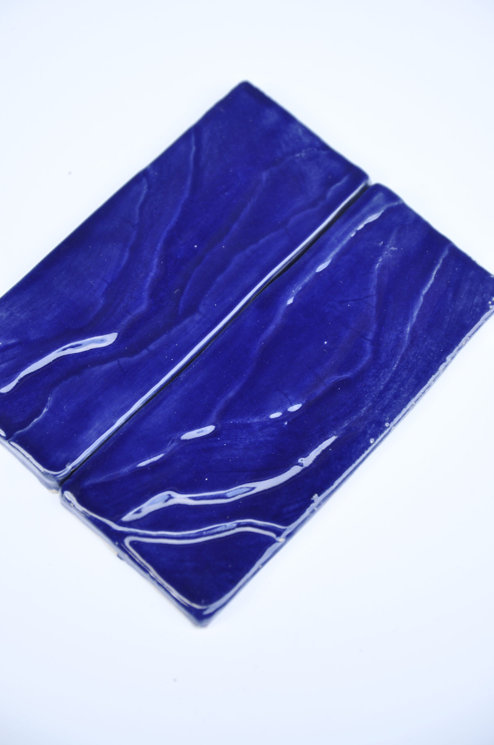 Handmade Cobalt Etched Terracotta Tile