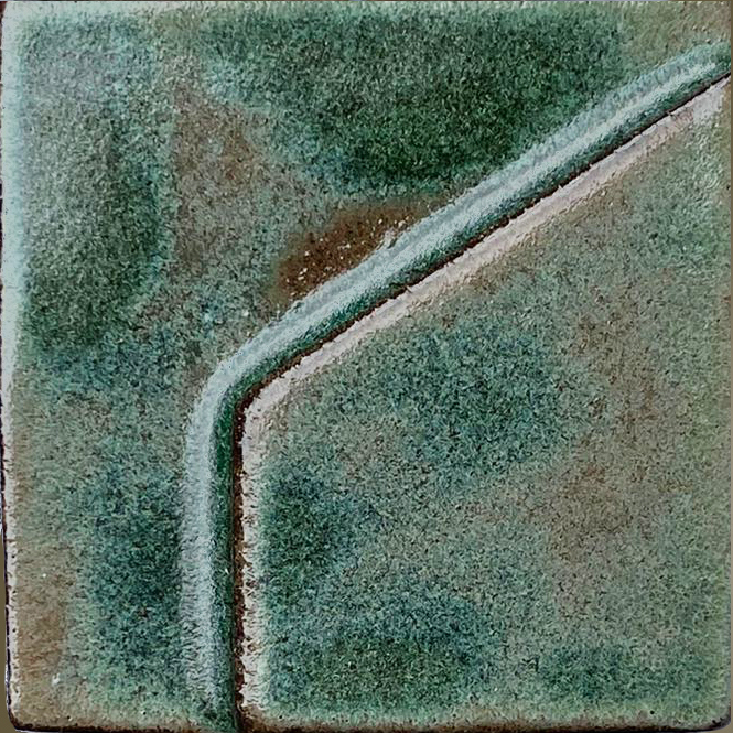 Green textured terracotta Handmade Ceramic Tile
